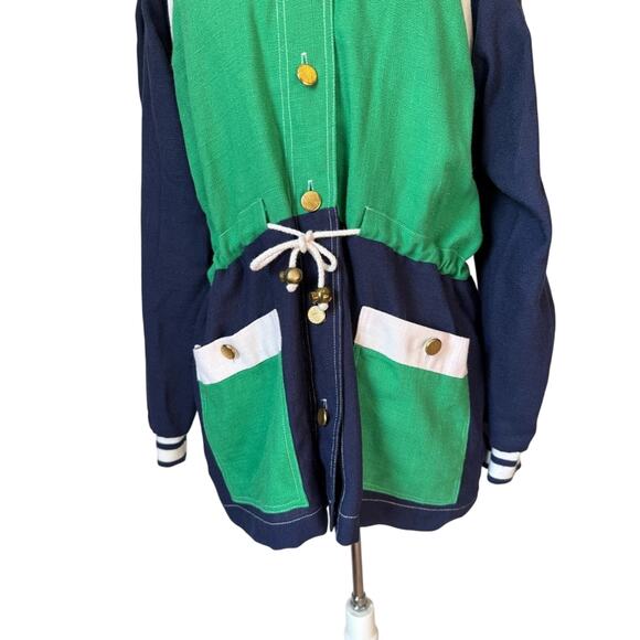 New Joyce Sportswear Vtg Women's 10 Kelly Green Colorblock Sport Anorak Jacket - Picture 6 of 11